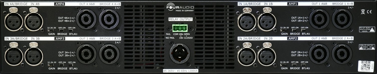 PR4 Class D Verstärker mit 8x 500W Four Audio